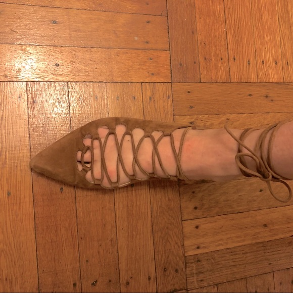 Stuart Weitzman ankle wrap flats - Picture 1 of 7